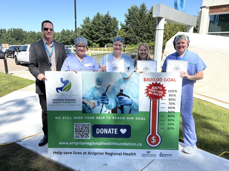 ARH Foundation Executive Director Ben Gardiner and some members of the Endoscopy Team who received Angel Pins for their outstanding care of a grateful patient.